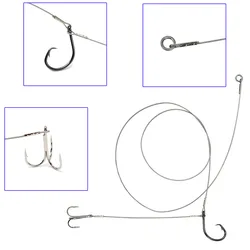 Kit aparejos cebo vivo para pesca marítima – Alambre acero 7 hebras