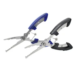 Alicates de pesca de acero inoxidable, tijeras de aleación de aluminio, removedor de anzuelos, cortador de línea, nudo multifuncional, equipo de pesca, 82g, 20cm