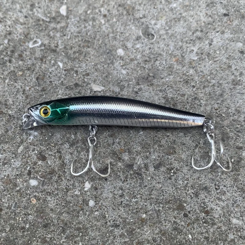 HAIMALUO-señuelo de pesca de piscardo, cebo duro de fundición larga para Lucio, 2 ganchos, de golpe completo, Crank Bait, Wobbler, Jerkbait, Rockfishing - imagen 4