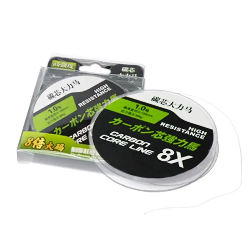 Línea de pesca de PE de 20m, 8 cables trenzados, línea central de carbono, línea principal, sublínea, fuerte fuerza de tracción, antimordeduras, línea de pescado antienredos - imagen 2