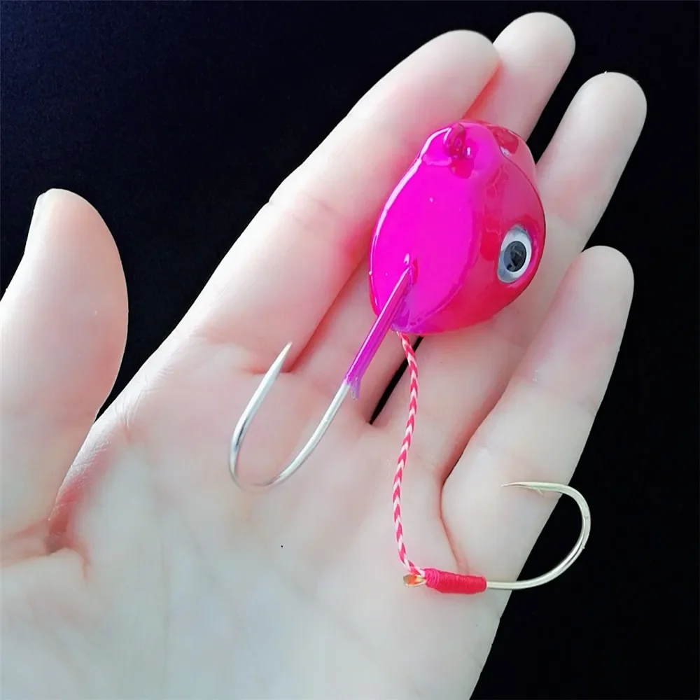 Swolfy-anzuelo de pesca con cabeza de anzuelo, anzuelo de gusano suave, manivela de Jigging, aparejos de pesca de Lucio, 80g, 100g - imagen 4