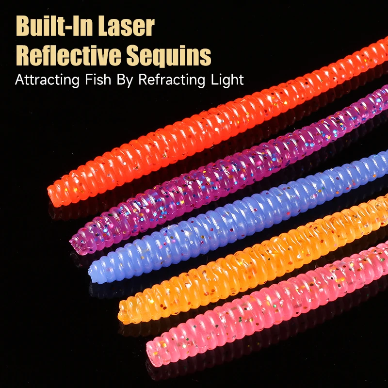 Cebos blandos de gusano supercontinent de hundimiento lento, 20 piezas, señuelos de pesca artificiales, gusanos de mar, lombriz de tierra, señuelos blandos de pesca Wobblers - imagen 4