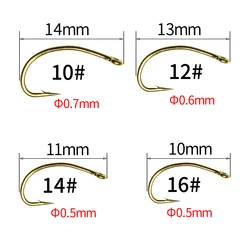 Anzuelos Scud Caddis Midge dorados – Para ninfas