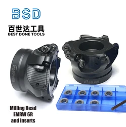 Cabezal de fresado EMR 6R63-22-4T Cabezal de fresado EMR 6R 50 63 80 100 Soporte de cortador de fresado facial indexable para insertos de arco RPMT1204