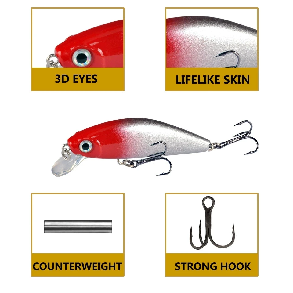 Crankbait hundido con bola anillo japonesa para lucio y black bass - imagen 3
