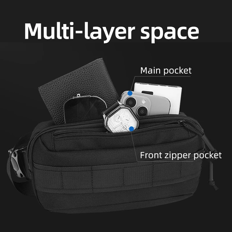 Bolsa táctica de pecho para pesca para hombre, bolsas de cintura para deportes al aire libre, senderismo, ciclismo, correr, viaje, corta distancia, bolsos de hombro para teléfono móvil - imagen 4