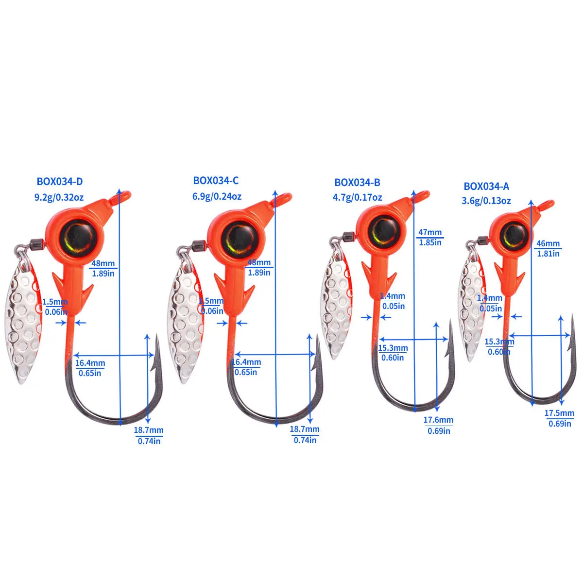25 uds anzuelo con cabeza de anzuelo 3,5g 5g anzuelo de pesca giratorio lentejuelas anzuelos señuelo cucharas de Metal cebos duros para aparejos de pesca de gusanos blandos - imagen 4