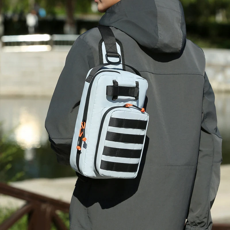 Bolsa de pecho para pesca al aire libre, senderismo, ciclismo, viaje, mochila individual, bolsa táctica de hombro, paquete de aparejos, señuelos de peces, herramientas de caza, cintura - imagen 3