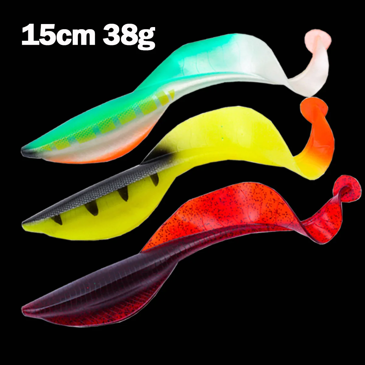 Señuelo de Pesca Big Lingcod Grouper Pike, 15cm, 38g, fácil brillo, calidad, Pesca, cebo de silicona, lubina, Leurre Souple, señuelo suave - imagen 3