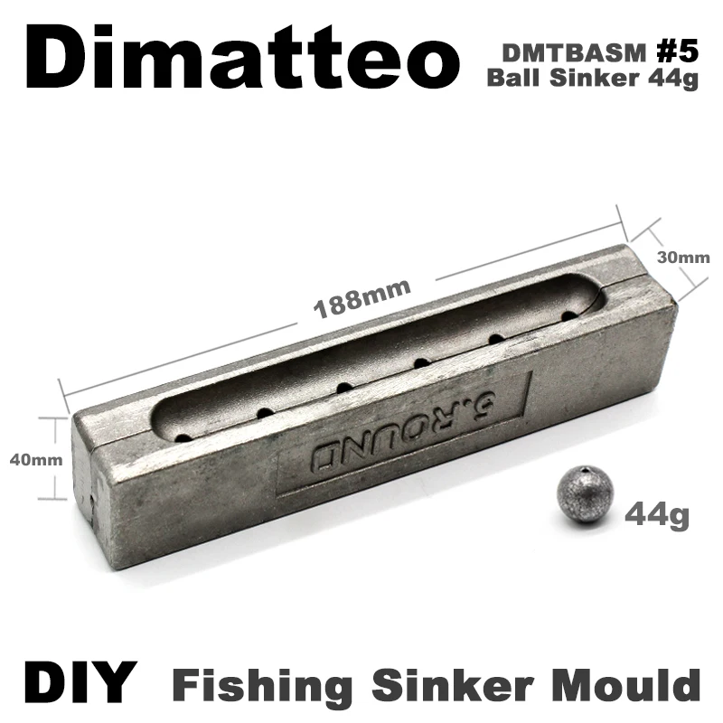Molde de plomo para bolas de pesca Dimatteo DMTBASM – 6 cavidades 44g - imagen 3
