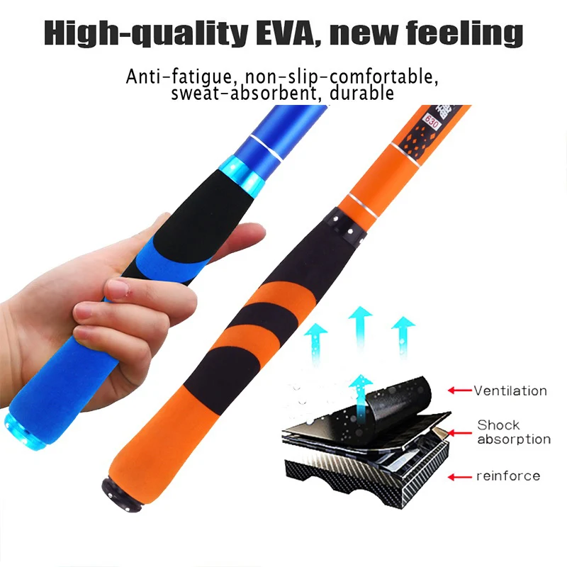 JOSBY-caña de pescar alimentadora de carpa, varilla telescópica de mano de fibra de carbono, aparejo de Pesca, 3,6 M, 4,5 M, 5,4 M, 6,3 M, 7,2 M - imagen 4