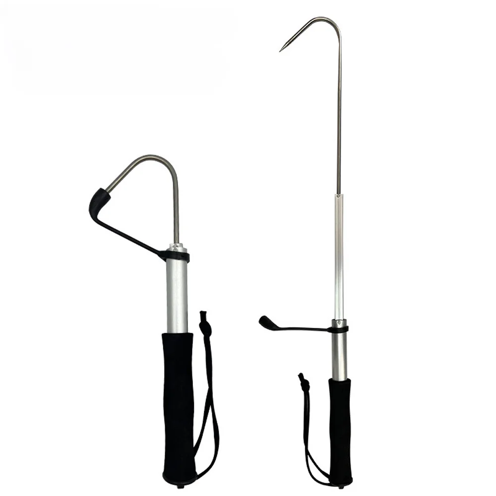 Gancho de pesca telescópico de acero inoxidable, herramienta de agarre de Pesca de Mar de hielo, Flexible y rápido - imagen 2