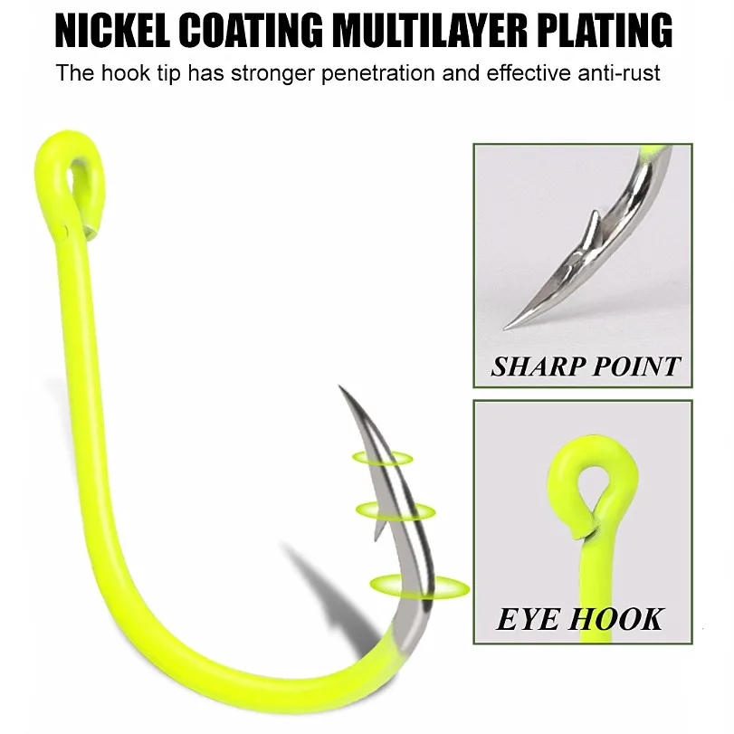 FTK 100 Uds juego de anzuelos de pesca de acero al carbono gancho de pesca de un solo círculo pesca con mosca Jip anzuelos de carpa con púas accesorios de aparejos de mar - imagen 4