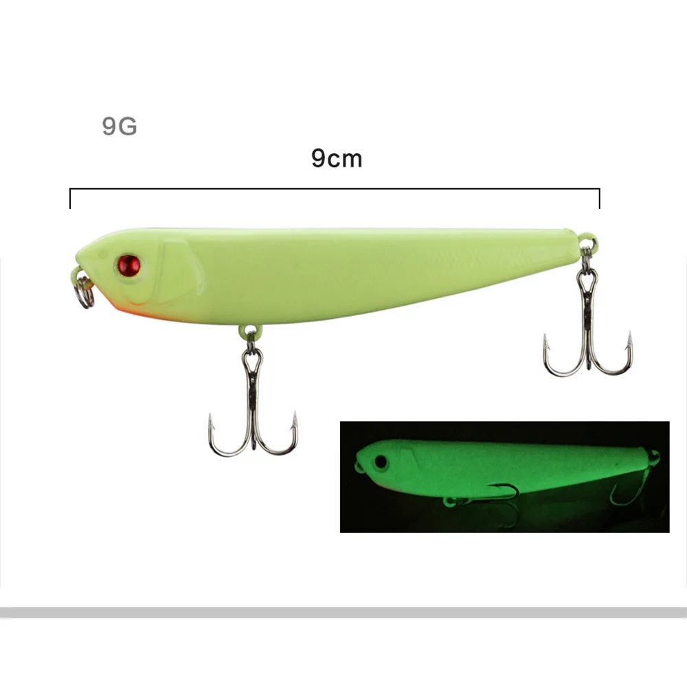 FTK-señuelo de Pesca luminoso 3D, cebo Crankbait Minnow, lápiz que se hunde, Swimbait, Popper duro de plástico brillante, Pesca oscura Isca - imagen 5