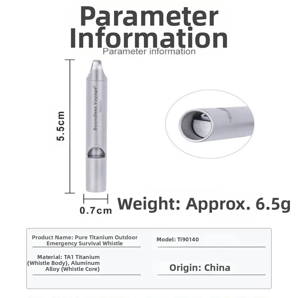 Silbato ligero portátil, multiestilos, Mini silbato de titanio resistente al agua, herramienta EDC para exteriores, silbato para acampar y hacer senderismo - imagen 5