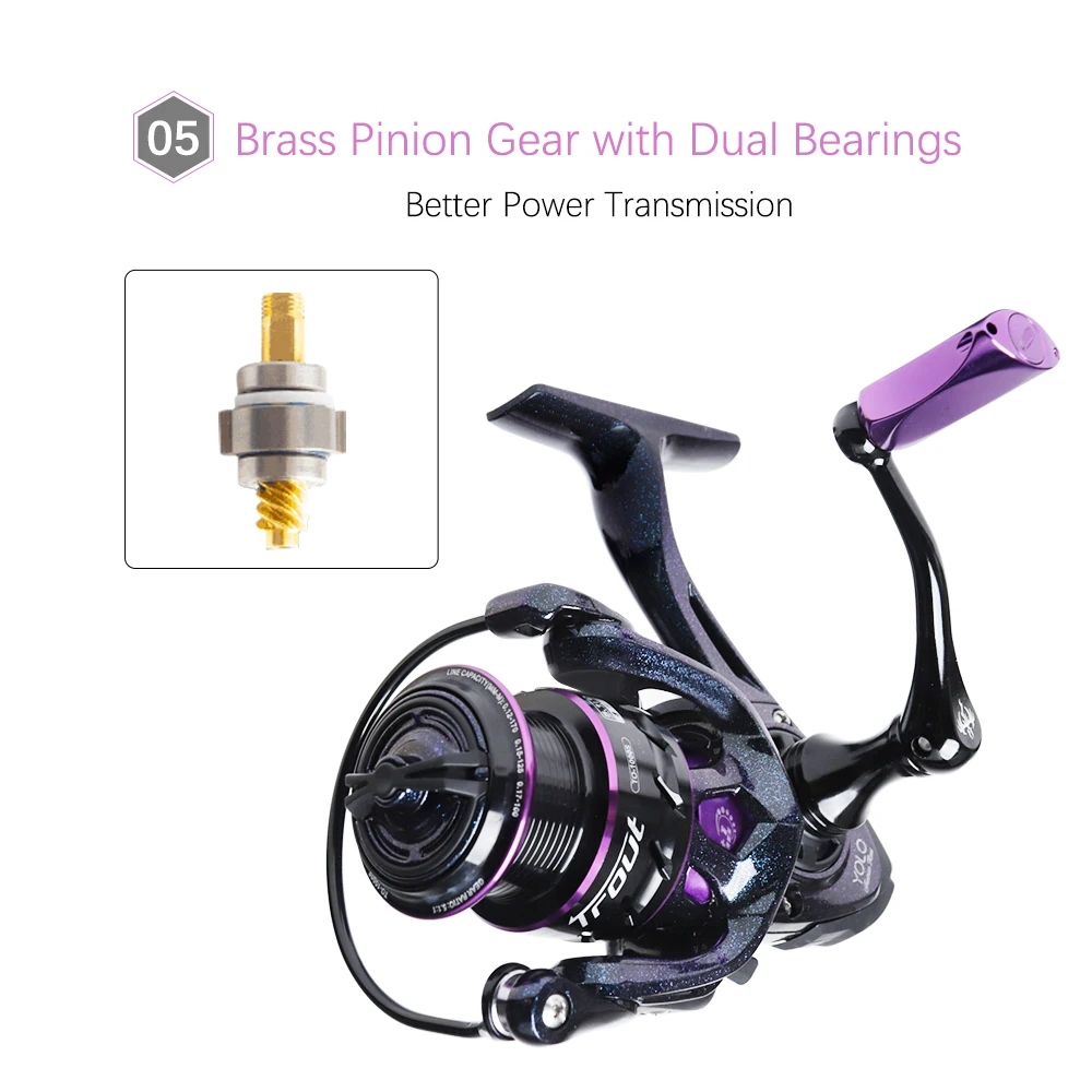 Carrete giratorio de pesca 9 + 1BB, de aluminio CNC para agua dulce, relación de engranaje 5,1: 1 6,2: 1, pez sol de alta velocidad Crappie Bluegill - imagen 4