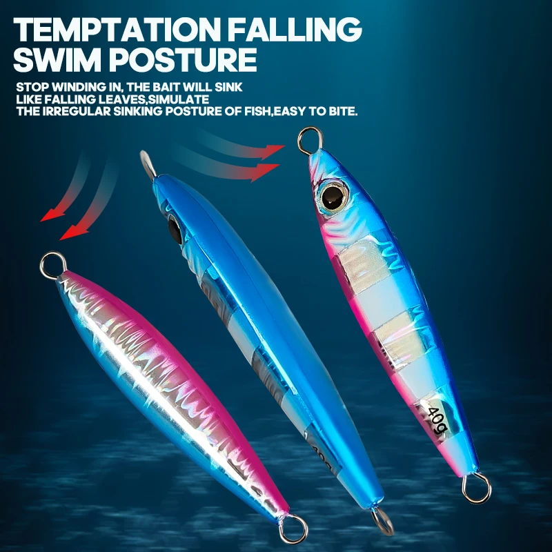 Señuelos metálicos luminosos TAIYU 20-40g para mar y río - imagen 4