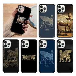 Funda de teléfono Lamassu Assyrian Winged Lion para iPhone 17 Air 15 16 14 11 12 13 Pro MAX Plus