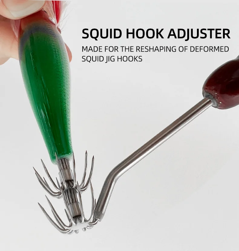 Ajustador de anzuelo de calamar de acero inoxidable, herramienta de plantilla de caramelo Egi, accesorios de reparación de anzuelos de calamar de pesca, novedad de 2024 - imagen 3