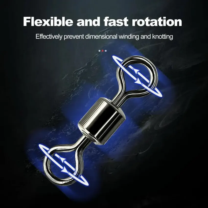 Anzuelo giratorio de 8 figuras, Conector de pesca de 8 anillos, 210 unids/set - imagen 5