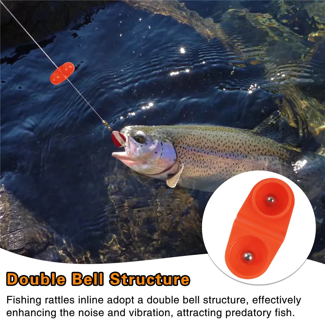 Señuelo luminoso para pesca en el mar, accesorio para atraer a la pesca en el mar, 200 piezas, Bola de doble sonajero, aparejo para pescar - imagen 4