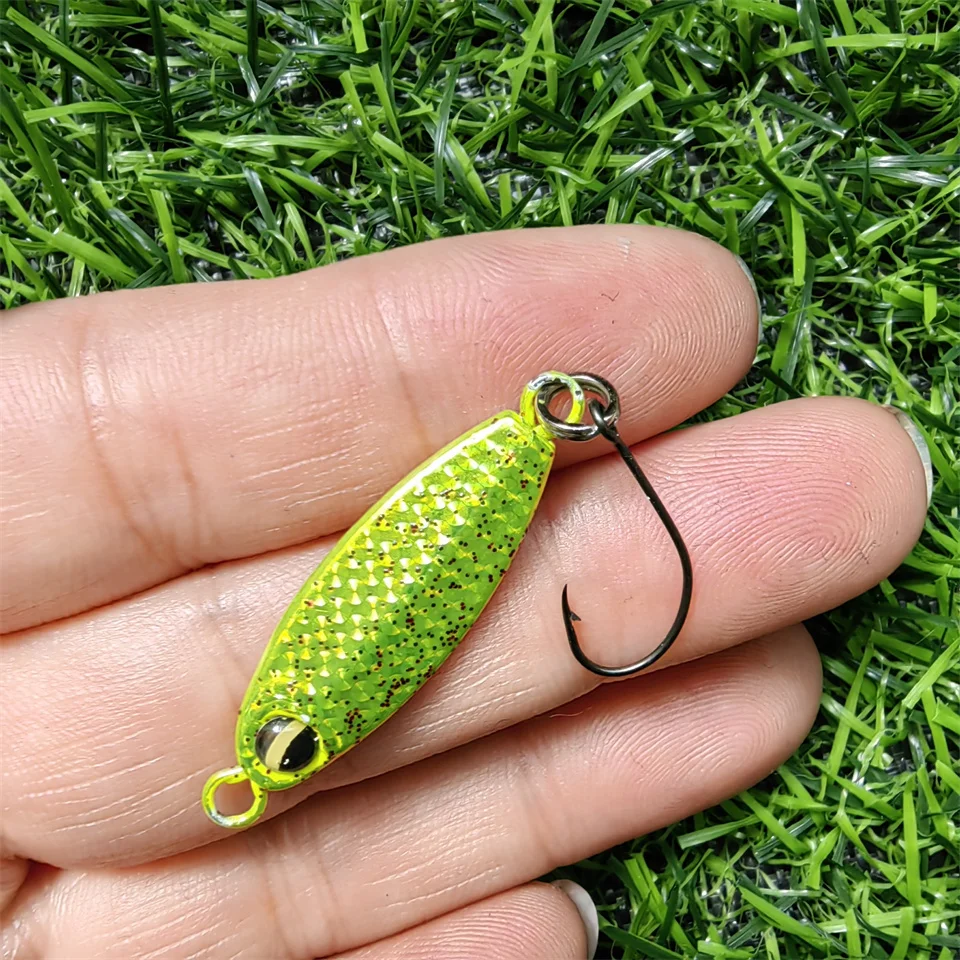 MUKUN-Señuelos de Pesca Micro Jigging, 1 piezas, 3g/5g, plantilla de pescado pequeño, cebo duro, cuchara de lubina Artificial, aparejos de un solo gancho - imagen 2
