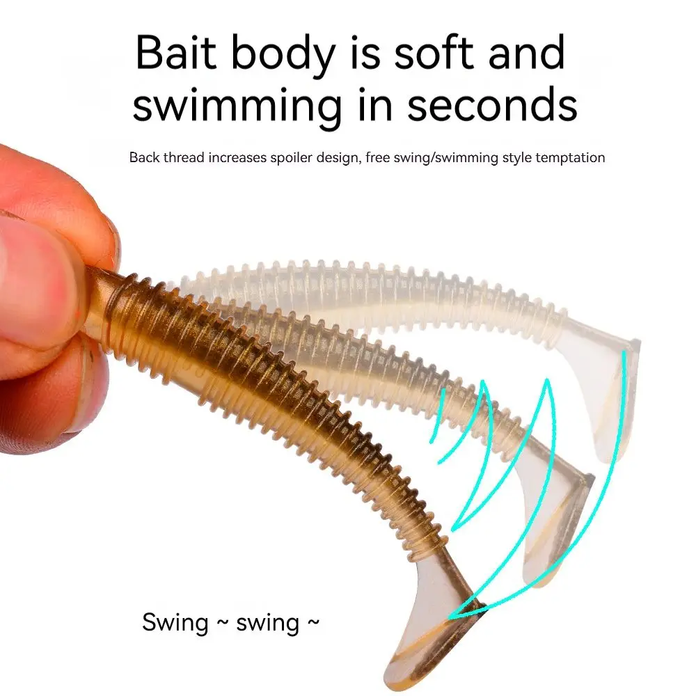 PRO BEROS-SEÑUELOS blandos artificiales para pesca, cebo de silicona, cola en T, Lucio, sábalo, carpa, Wobblers, 10/50 piezas, 60mm - imagen 5