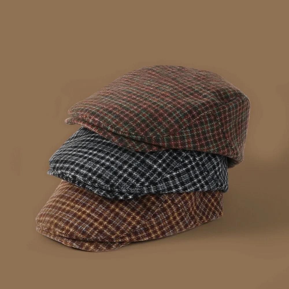 Gorra de pesca vintage a cuadros estilo retro - imagen 3