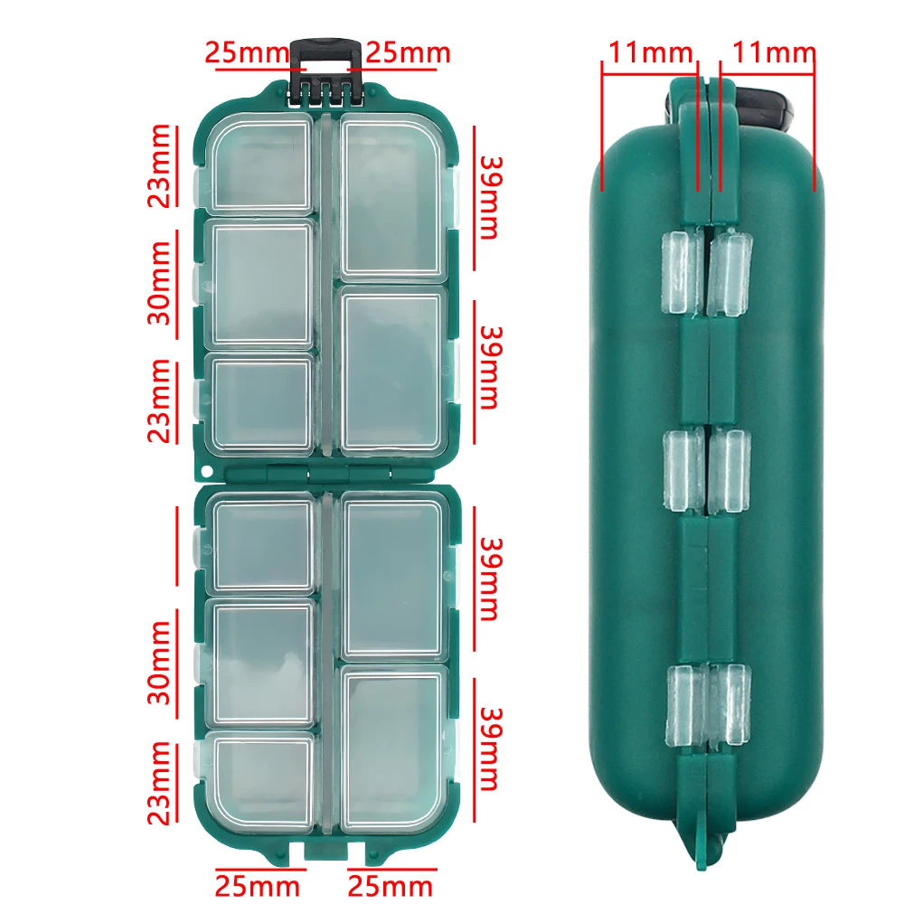 DNDYUJU-caja de aparejos de pesca impermeable, 1 piezas, 10 compartimentos, caja de almacenamiento de anzuelos, accesorios de pesca, estuche de plástico - imagen 2