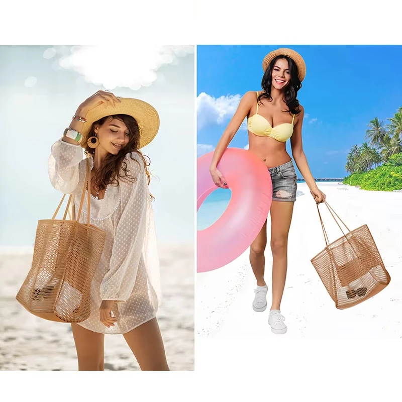 Bolsa de playa al aire libre, bolso de malla, piscina de viaje, vacaciones familiares en la playa, artículos esenciales para crucero, organizador, bolsa de almacenamiento, bolsa de pesca - imagen 3