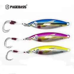 PAGEBASS Slow Metal Jig Señuelo Luminoso con Aleta – Pesca Alta Mar