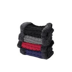 Cssual Calentador de cuello de punto unisex Color sólido Bufanda suave con pechera Accesorios cálidos de invierno