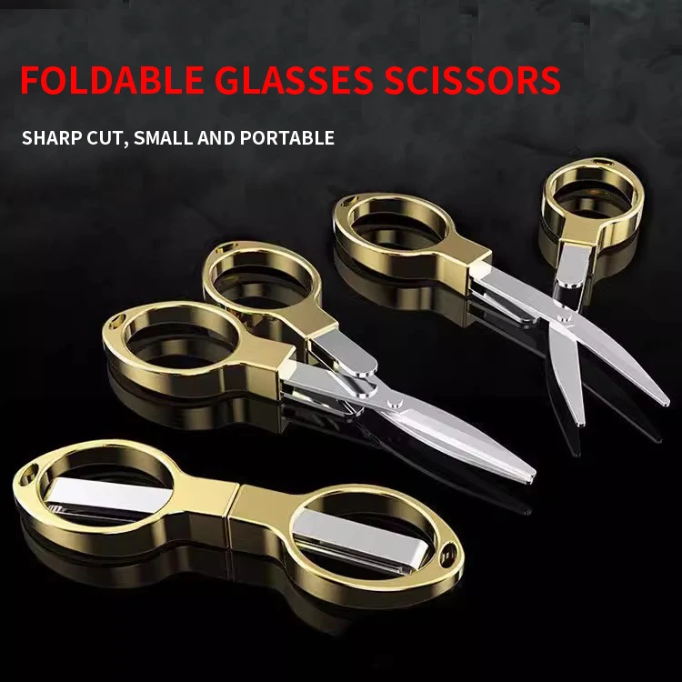 Tijeras plegables de acero para equipo de pesca PD, tijeras de pesca portátiles pequeñas, tijeras de corte de hilo de pesca, tijera de corte de papel - imagen 4