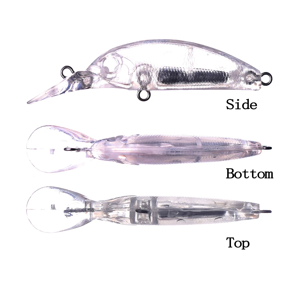 Chan'sHuang 30 Uds. Cebo en blanco sin pintar 5cm 2,3g silencioso buzo poco profundo Mini pececillo DIY hecho a mano aparejos de señuelo de pesca Artificial - imagen 3