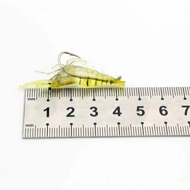 Señuelo vinilo camarón lubina – Gancho curvo 4cm - imagen 5