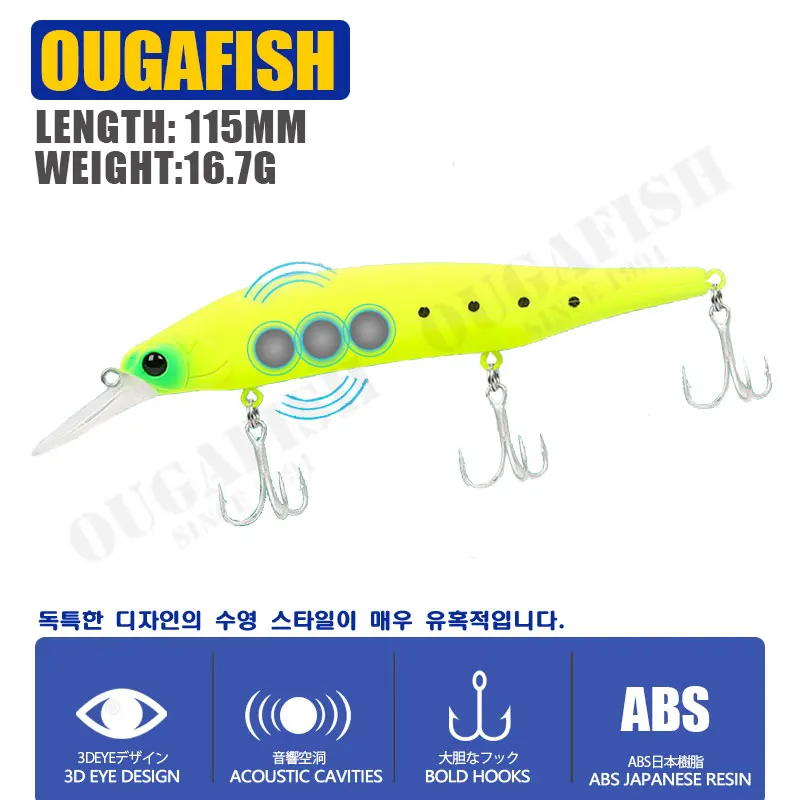 Señuelo de Pesca de alta frecuencia Swingand hundimiento Minnow 115mm 17,6g Accesorios de Pesca Mar carpa LeurrIsca equipo de Pesca Artificial - imagen 3