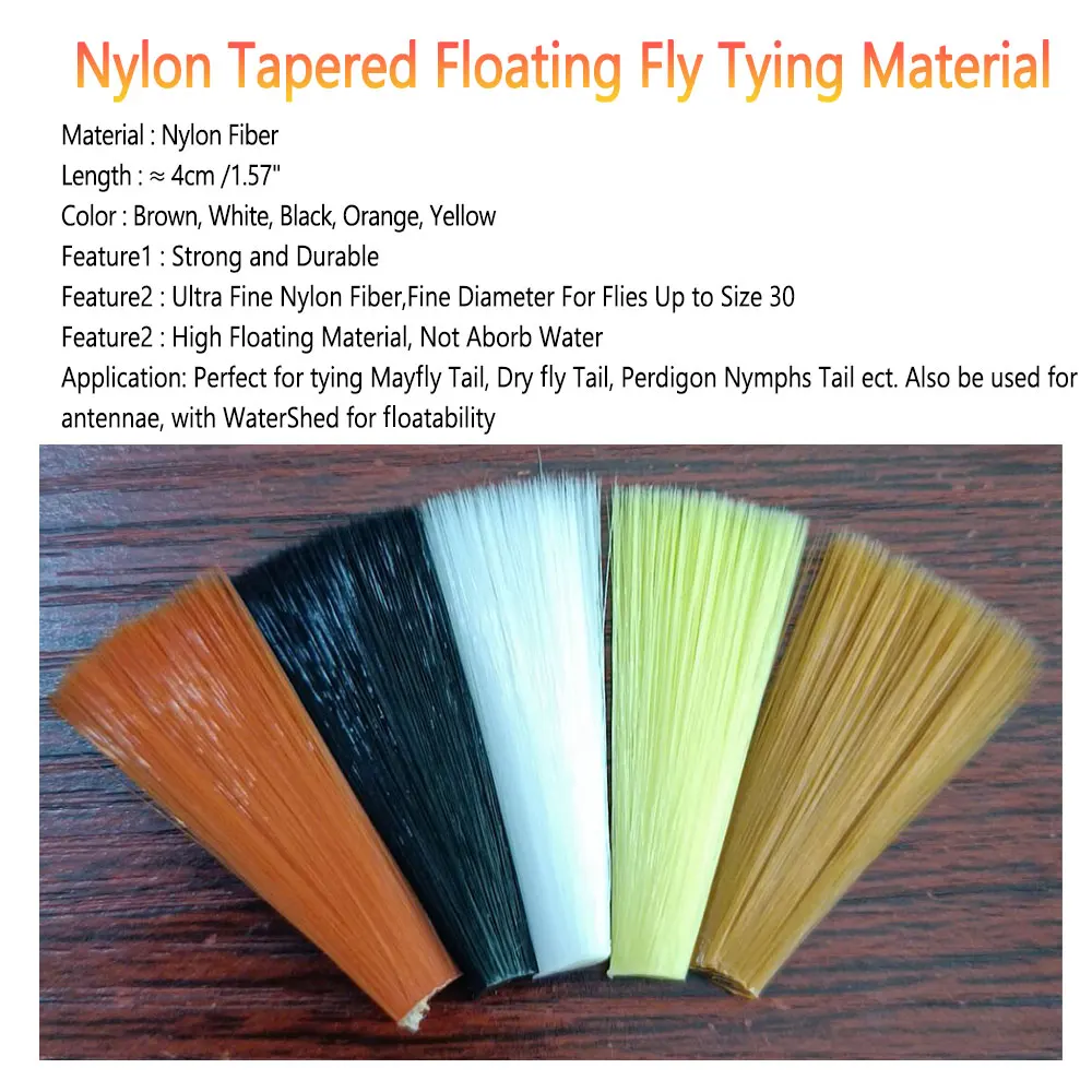 Fibras de nailon cónicas Bimoo para atado de moscas secas, Material de colas Mayfly, colas de ninfa de alto flotador, fibras ultrafinas, colas de alas de mosca seca - imagen 3