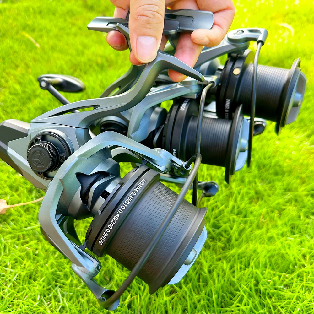 Carrete de Metal serie 9000 12000 14000, Jigging Trolling, tiro largo, fundición y agua salada, Surf, carrete de pesca giratorio de mar grande