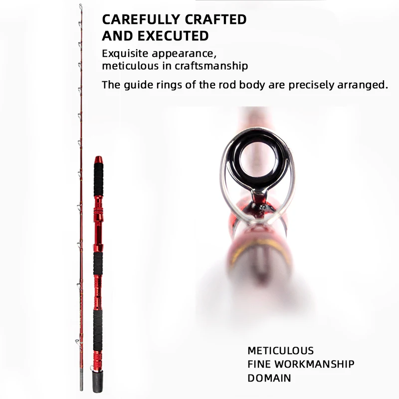 Pesca en el mar de alta calidad, Ideal para Mini roca con guías de Metal, carrete de caña de pescar resistente, caña de pescar con rodillo - imagen 4