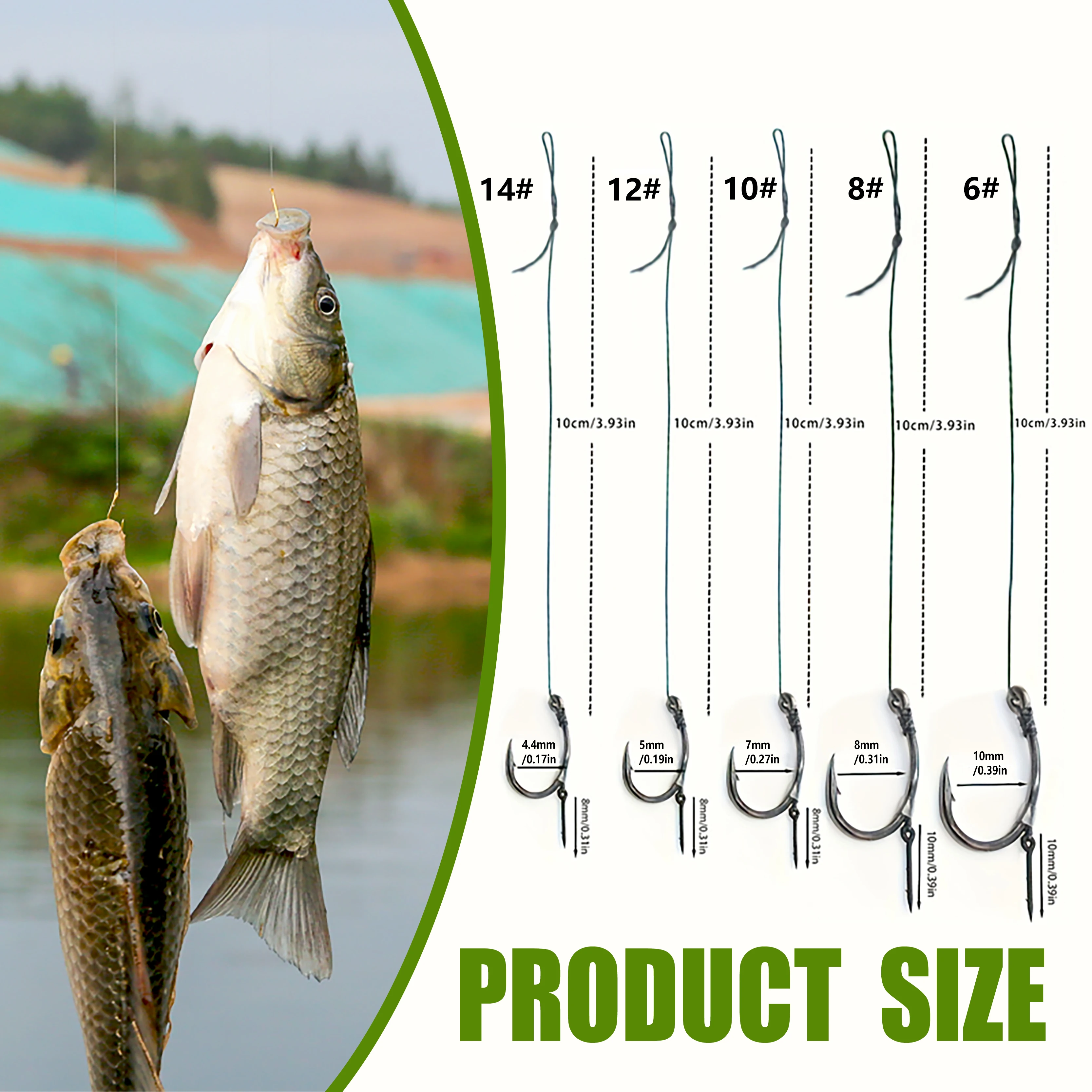 Aparejos Method feeder preatados – pelo y anzuelos con púas para carpa - imagen 4