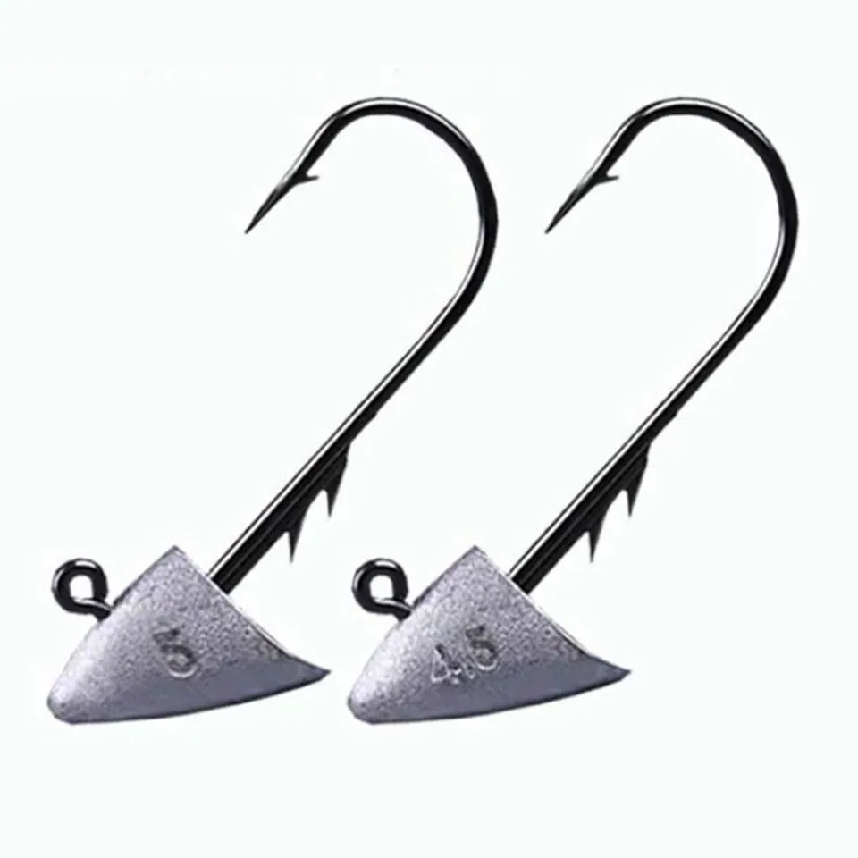 FishTrip Anzuelos Jig Head con cabeza triangular barco para vinilo