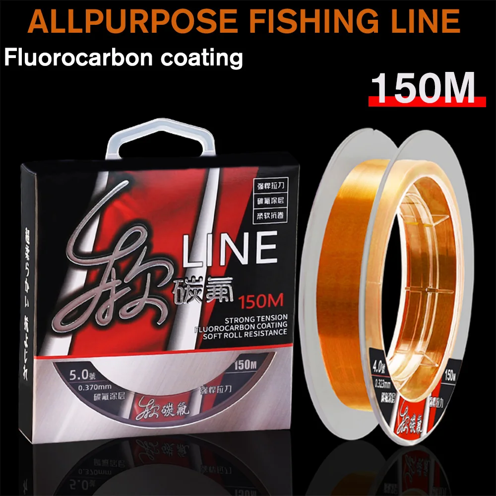 Línea de pesca con revestimiento de fluorocarbono Toray, 150M, 4.8LB-44LB, fibra de carbono importada japonesa, pez carpa de hundimiento rápido Invisible