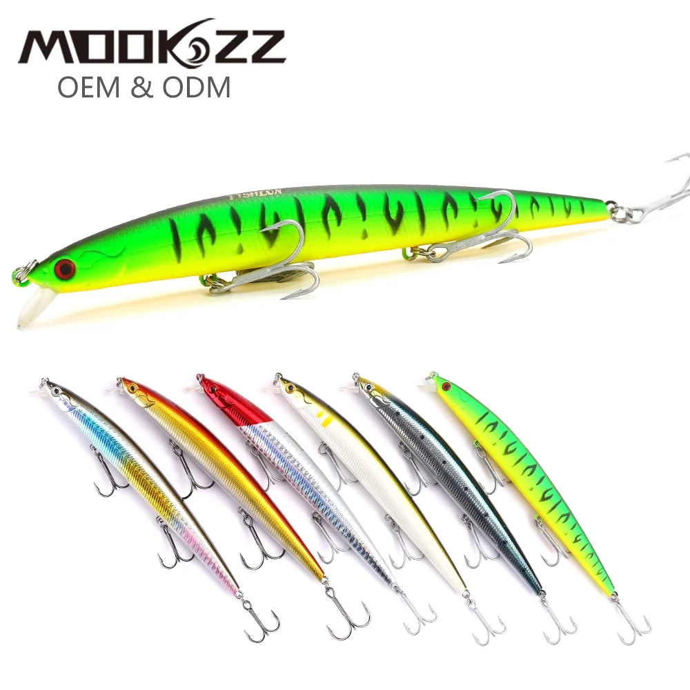 MOOKZZ-Señuelos de Pesca duros, cebos de calidad Minnow, Wobblers, buena acción, aparejos de pesca Artificiales Profesionales, 140mm, 23g