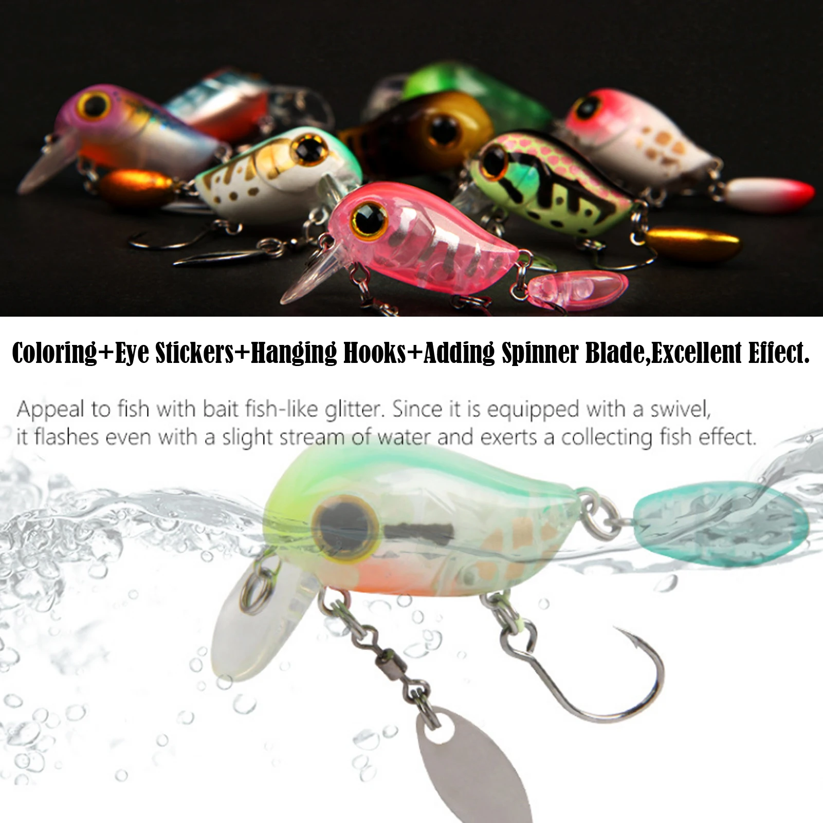 Free Fisher mini señuelos de superficie sin pintar para DIY - imagen 4