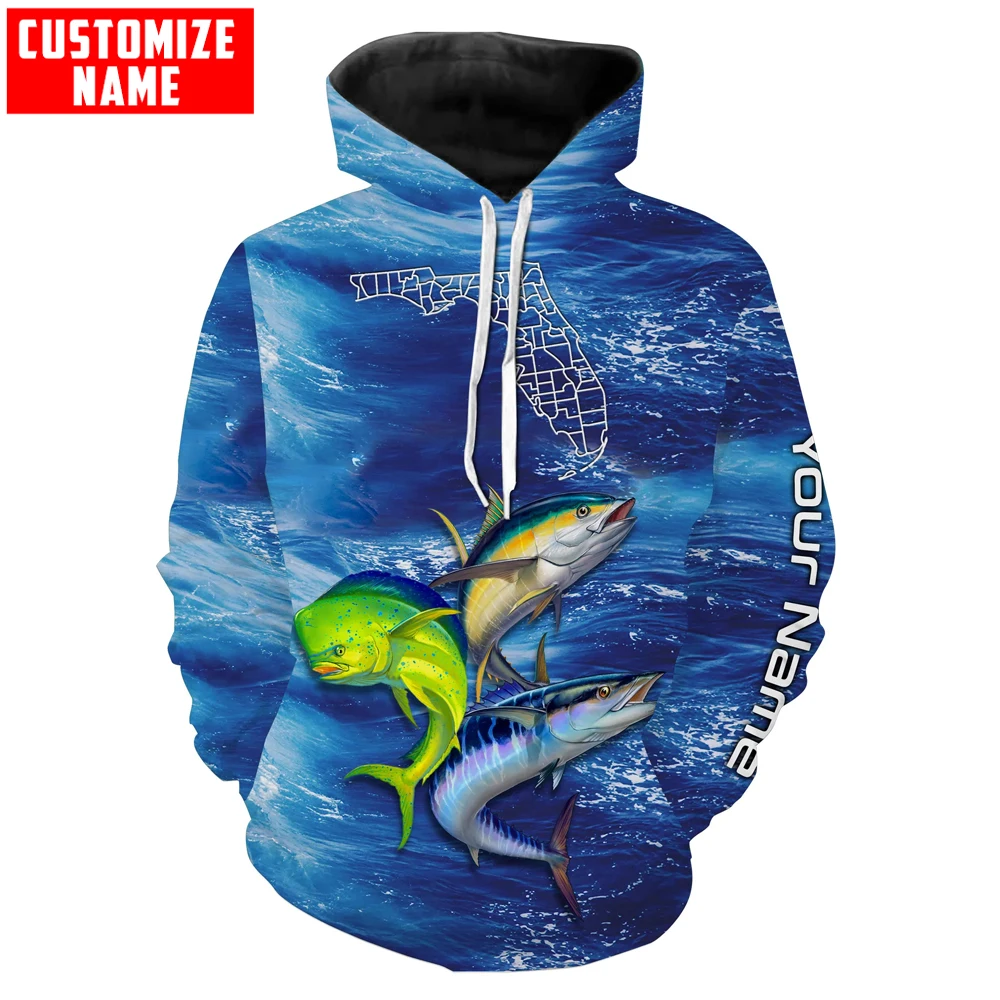 Wahoo Fishing Sudadera Pesca Personalizada con Nombre del Barco 3D - imagen 4