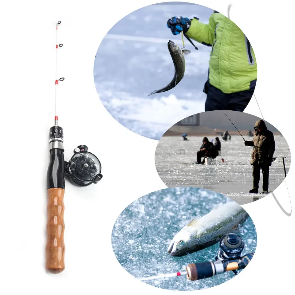 Juego de caña y carrete de pesca en hielo; la caña es compacta, ofrece excelente manejo y permite iniciar la pesca en cualquier momento. - imagen 5
