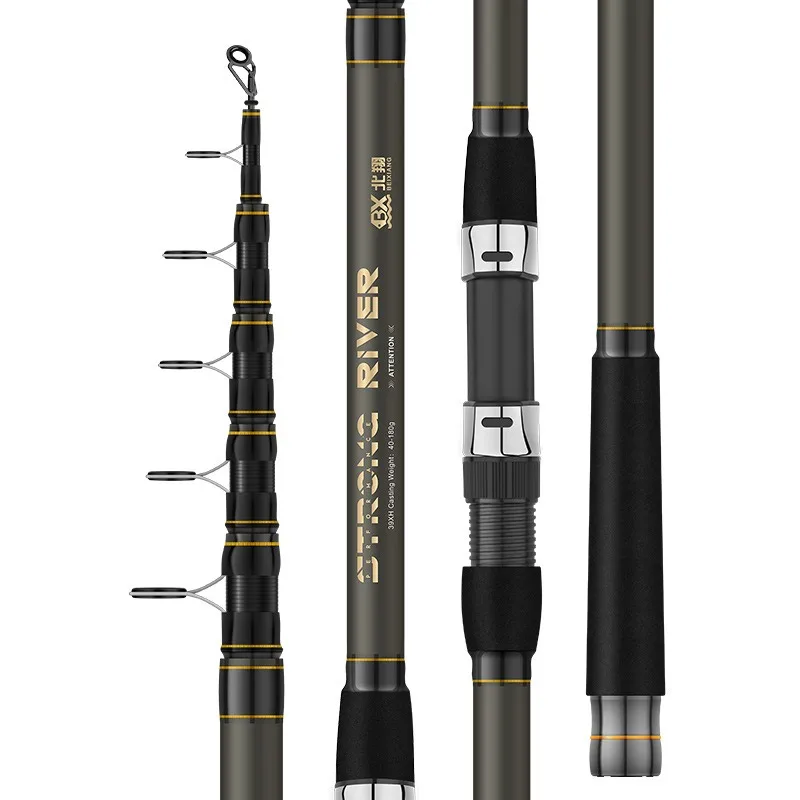 Caña de pescar de carpa de 2,1-5,4 M, mar, lago, fibra de carbono, lanzamiento de distancia, barco oceánico, caña giratoria de pesca, poste telescópico súper duro - imagen 2