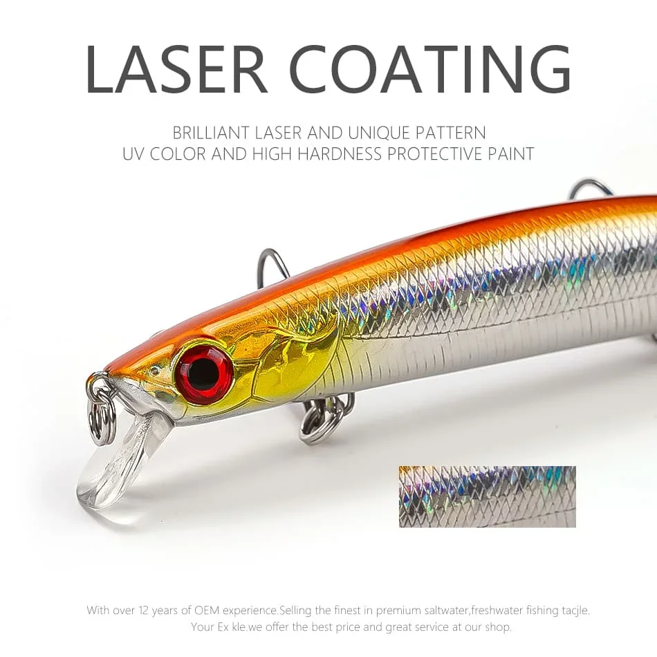 Señuelo de pesca flotante MINNOW, 140MM, 29G, 120MM, 19G, Señuelos de Pesca Minnow flotantes, señuelo duro Crankbait de Japón - imagen 4