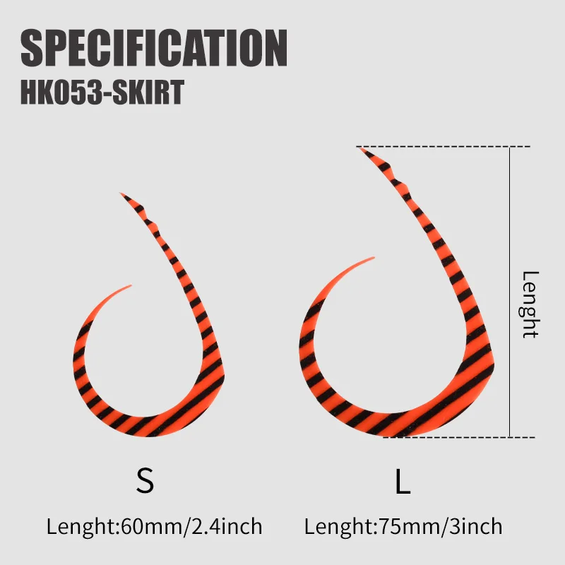OBSESSION HK053-SKIRT 5 unids/bolsa suave Tairaba repuesto cola rizada corbata goma de silicona repuesto cola rizada Inchiu Jig señuelo Accesorios - imagen 3