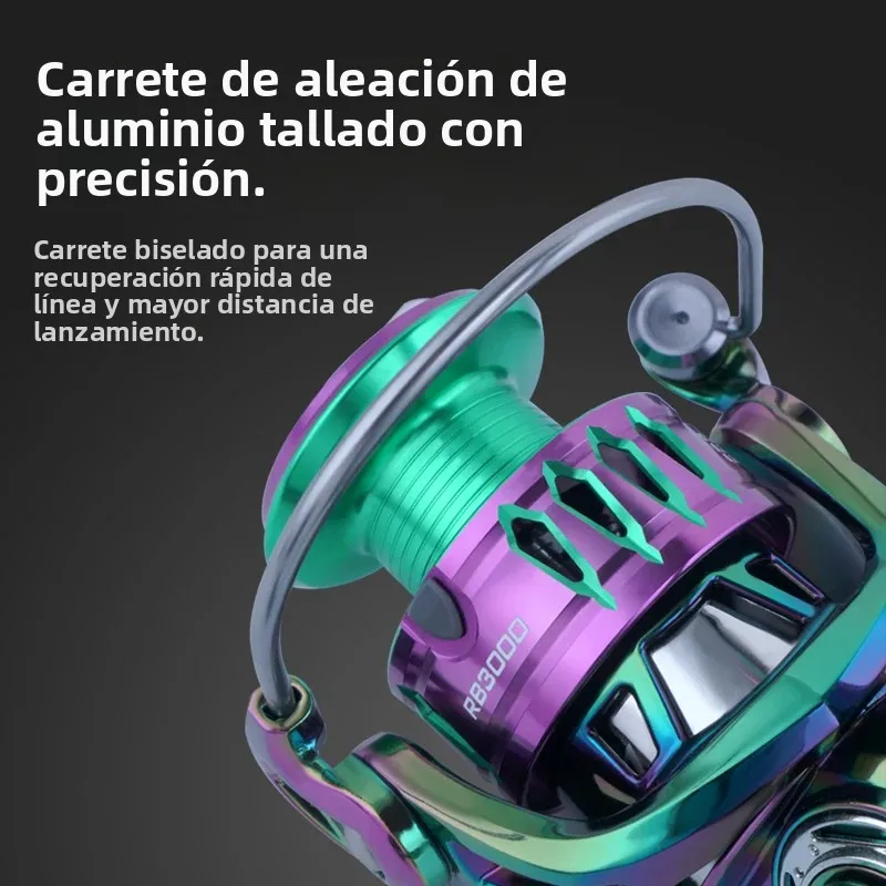 Huidiao carrete giratorio colorido Zero Play serie 2000-7000 12KG potente carrete de pesca con señuelo de arrastre 3 + 1BB para fundición suave - imagen 5